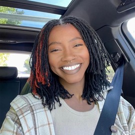 Luckroce Human Hair Loc Extensions Human Hair 8 Inches Dreadlock Extensions 0.4cm Loc Extension Human Hair 70Str Human Hair Locs for Women/Men/Kids (8 Inch,Natural Black)