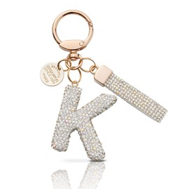 MORSUNBELA Initial Letters Keychain Letter K Key Ring Key Chains for Ladies Cute