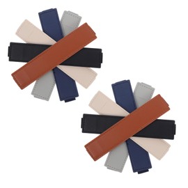 TEHAUX 10pcs Adjustable PU Pencil Pouch with Elastic Band Strap Pen Holder for Notebooks Journals Planners Binders Tablets Multi Color for School and Office Supplies