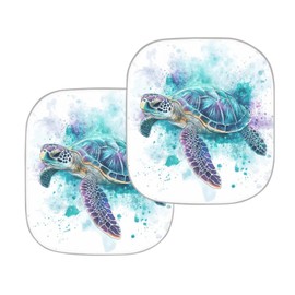 Gearider 2 PCS Sea Turtle Printed Car Windshield Sun Shade Foldable Front Windshield Sun Blocker Keep Your Vehicle Cool Car Accessories Set