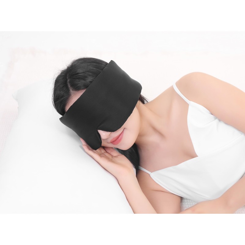 100% Mulberry Silk Sleep Mask, Large Adjustable Eye Cover for
