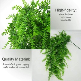 CATTREE Artificial Vines Plants, Fake Hanging Plant Ivy Faux Vine Fern Greenery Leaves Foliage Rattan Ferns Flowers Outdoor UV Resistant Plastic Indoor Wall Decoration Home Party Decorations - 4 Pack