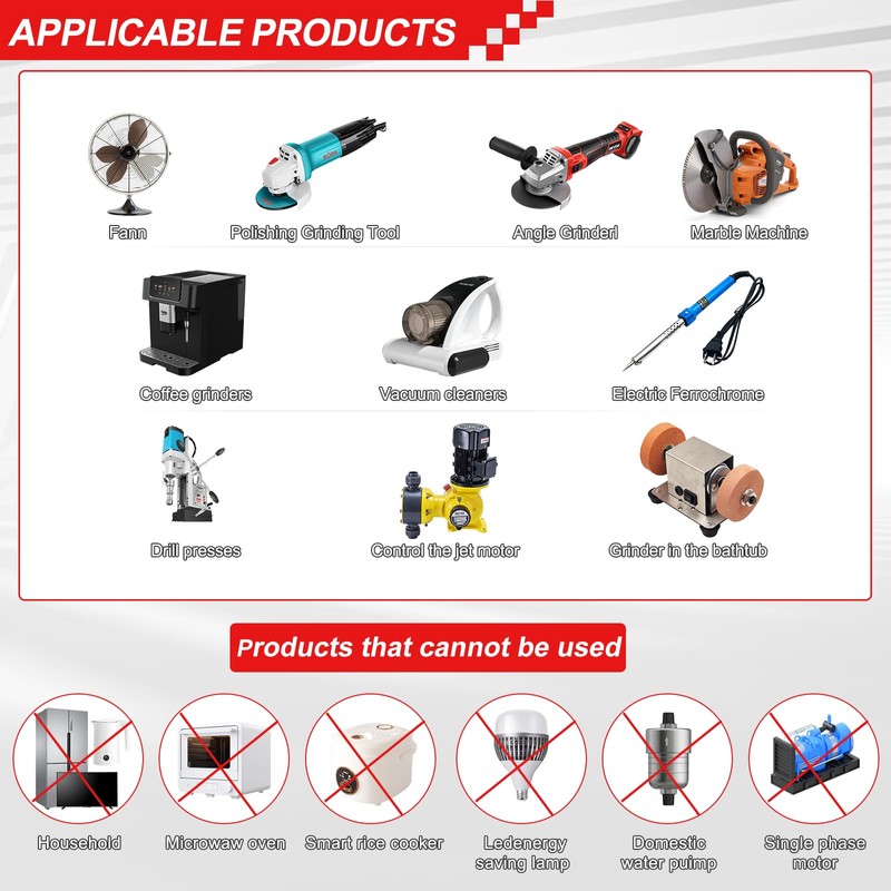 AC Motor Speed Controller Voltage Regulator 100V-110V-120V-220V Rheostat 15A 4000W