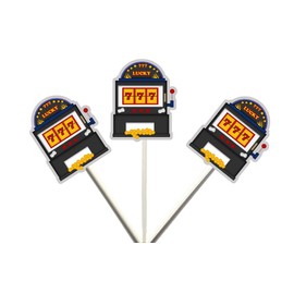 Crafty Cue Slot Machine Cupcake Toppers, Slot Machine Birthday, Slot Machine Decorations, Vegas Cupcake Toppers