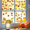 Fall Window Clings Double Sided Pumpkin Leaves Window Stickers Removable