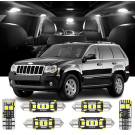 AENVTOL 14 Pieces Interior LED Lights Replacement for Jeep Grand Cherokee WJ WK 1999-2010 White LED Interior Bulb with Install Tool