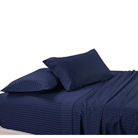 300 Thread Count Stripes Navy Full Size Sheet Set