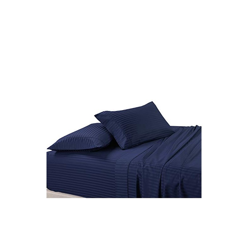 300 Thread Count Stripes Navy Full Size Sheet Set