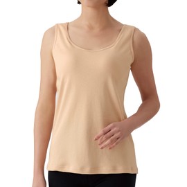 Cervin 100% Cotton Smooth Knit Bra Tank Top Beige L