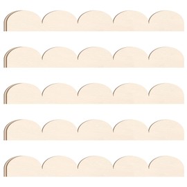 Threehoney 12 Pack Unfinished Scalloped Decorative Wood Trim Scalloped Edge Decorative Wood Molding Cute DIY Moulding Trim for Home Wall Cabinet Shelf and Window Door (15.75 x 1.57 Inch)