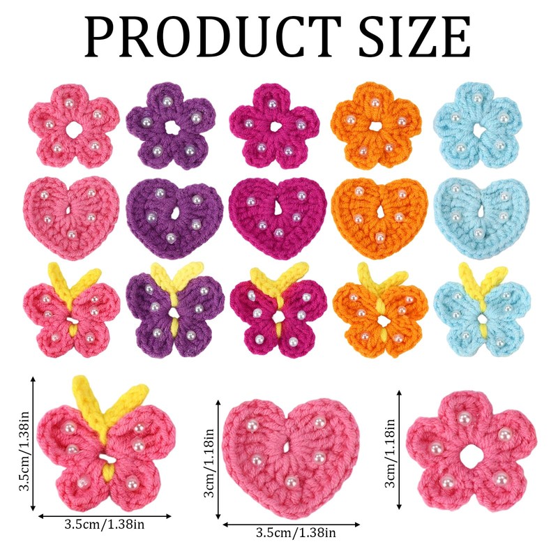 15uds Cubrebotones, 3 Estilos Adorables Cubiertas Botones Ganchillo con Forma
