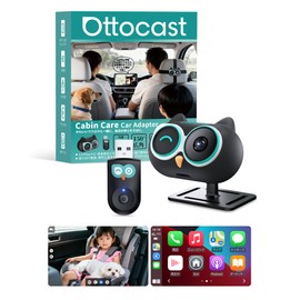OTCAST Cabin Care, Wireless CarPlay, Rear Live Vision, Wireless Car Play, Real-Time Rear View View, ottocast cabin Care, Car Rear Camera, Car Baby Monitor, Zero Delay, 1080P Resolution, 150° Wide Angle, Night Mode, Wireless Adapter, Supports Navigation, Voice Control, Music, Hands-Free Calling