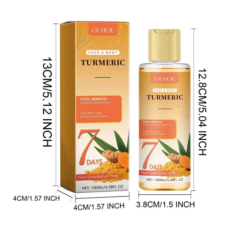 ouhoe 1/2/4pcs Turmeric Skin Oil With Glycerin， Nourishing ，Moisturizing Even