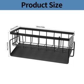 Sink Organiser, Kitchen Organiser, Sink Organiser, Kitchen Sink Caddy Organiser, Sponge Holder, Dish Cloth Holder Storage, Sink Organiser with Drain Pan for Kitchen, Bathroom Organiser