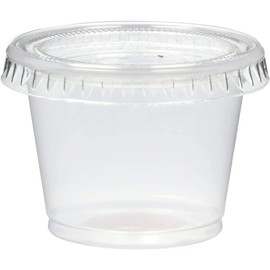 Reditainer - Plastic Disposable Portion Cups - Jello Shot Cup - The Perfect Souffle Cup (4 OUNCE, Package of 50 Cups With Lids)