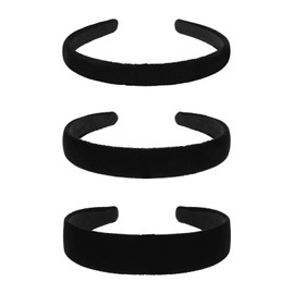 Pack of 3 Black Wide Velvet Headband Women's Black Headband, Velvet, Headband Plain Non-Slip, Fashion Hair Accessories Girls for Christmas Gifts, A Birthday Gift, Leisure