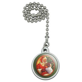 GRAPHICS & MORE Christmas Holiday Jolly Santa and Child Ceiling Fan and Light Pull Chain