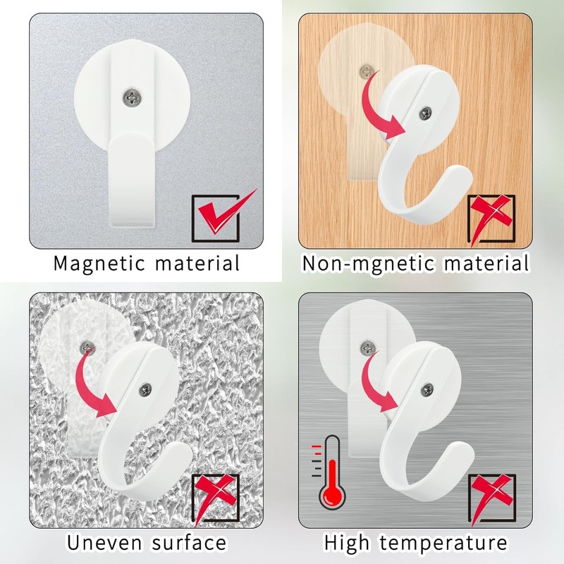 Guojanfon Ornament Hooks,Magnetic Wreath Hanger,Heavy Duty Magnet Hook Holds up