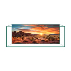 Aquarium Background & Terrarium Background – Ultra HD Static Cling, Tape-Free, Desert Sunset Design for Reptile Tank Decorations, Perfect for Bearded Dragon and Leopard Gecko Tanks 17.7 X 47.2 Inches
