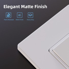 ELEGRP Matte White 3 Way Decorative Light Switch with Plate, 15 Amp, 120-277 Volt, AC Rocker Paddle Wall Switch Replacement, Self-Grounding, Residential Grade, w/Wall Plate, UL Listed (10 Pack)