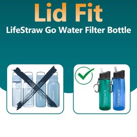 2 Pack Water Bottle Lid Replacement for LifeStraw Go Water Bottle, Water Bottle Lid Replacement Parts Compatible with LifeStraw Go Filter Water Bottles (Gray White)