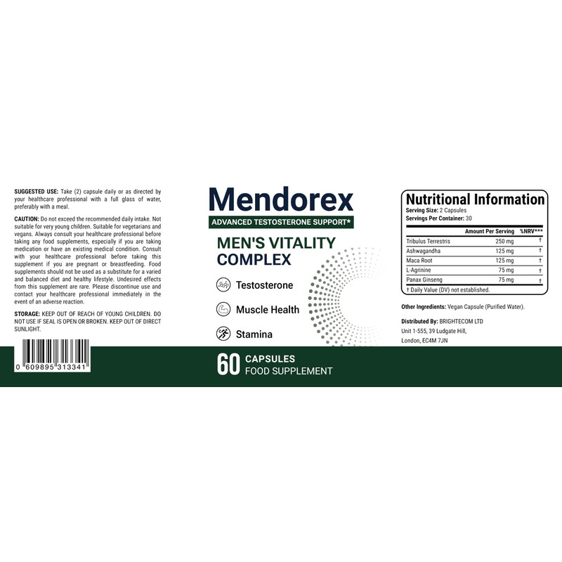 Mendorex Capsules Advanced Men’s Formula – Energy & Vitality Support