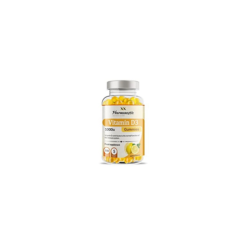 Vitamin D3 1000iu Gummies - 150 Natural Lemon Flavour Gummies