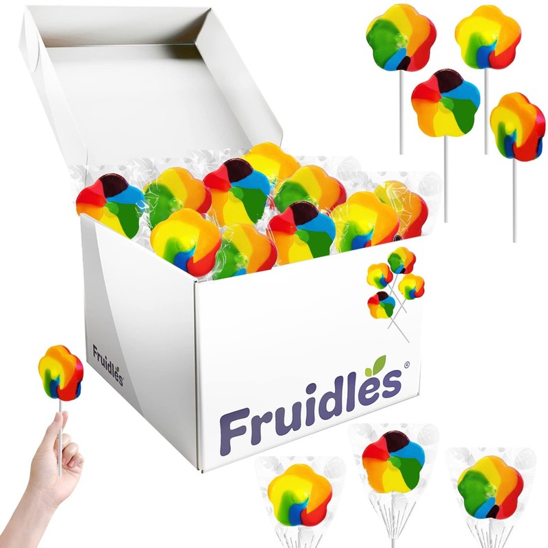 Rainbow Swirl Lollipop 3" Inch 45 Gram (6-Pack) Flower Sucker