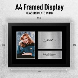 HWC Trading FR A4 Gates McFadden Star Trek Beverly Crusher Gifts Printed Signed Autograph Picture for TV Show Fans - A4 Framed