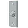Solid Brass Rectangular Contemporary Bell Button (Brushed Chrome)