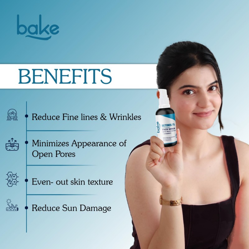 BAKE 1% Retinol Face Serum With Multi Peptides For Anti