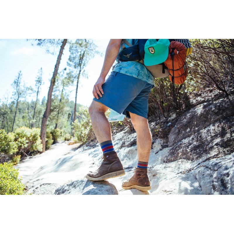 CloudLine Merino Wool Retro Hiking Socks - Medium White/Teal