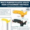 TonGass (2-Pack Multi-Purpose Plastic Utility Hook Attachment for Poles-Screw-On Hook