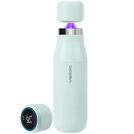 Vsitoo 15 oz Smart Self-Cleaning Water Bottle,Stainless Steel Vacuum Flask,BPA-Free Travel Thermos for Gym/Office,30-Day Battery, Magnetic Charging,without APP，Blue