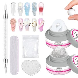 Solid Builder Gel for Nails, 4OZ 120g Clear Hard Gel for Nails 3D Sculpting nail Gel Carving Gel Nail Extension Gel Nail Art Salon Home Non-Sticky Hand Transparent & White