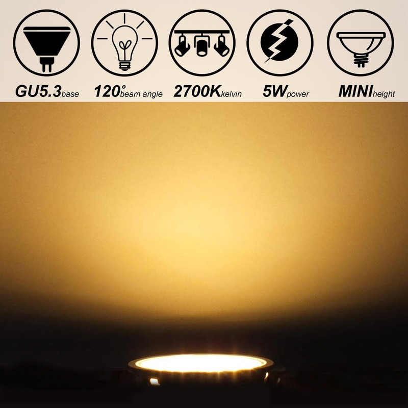 ALIDE 10 Pack MR16 Landscape LED Bulbs 50W Halogen Equivalent,2700K