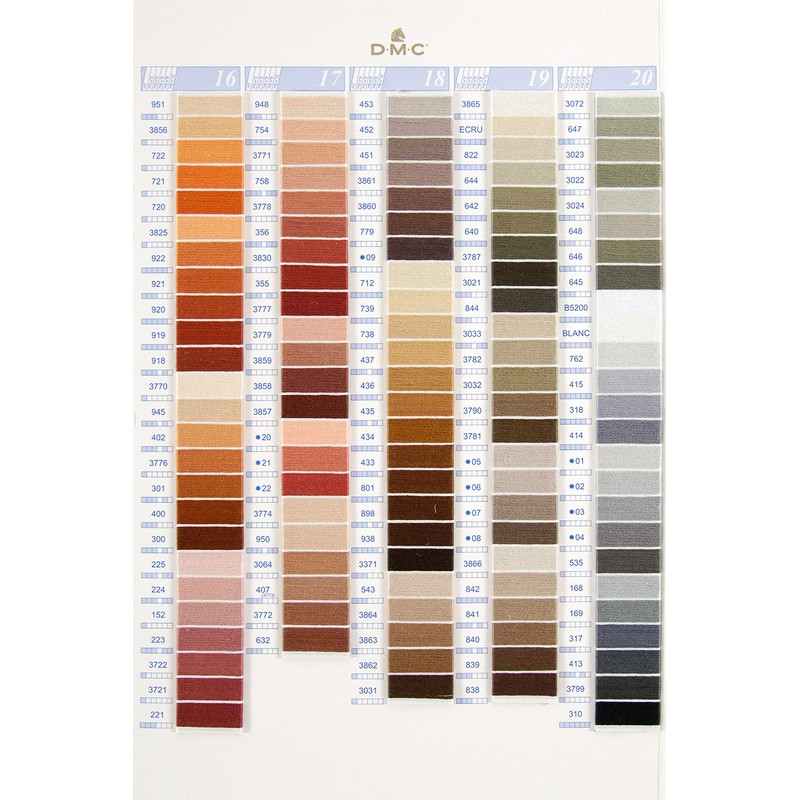 DMC Embroidery Thread Color Swatch Book with Real Swatch W100B