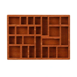 Bojueshaw 24 Compartment Wooden Shadow Box Display Shelf,Wall Mounted Miniature Display Cabinet for Collectibles,Jewelry,Toys &Home Decor