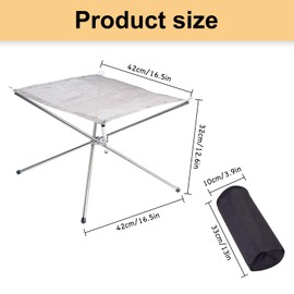 Portable Fire Pit for Camping, 42CM Foldable Stainless Steel Mesh Fire Pit Fireplace BBQ Fire Bowl with Heat Resistant Gloves&Carrying Bag, BBQ Fire Bowl for Picnics,Bonfire,Patio,Backyard and Garden