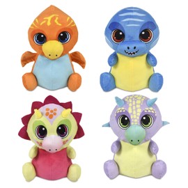 Forest & Twelfth 10-Inch Baby Dinosaur Plushies Set of 4, Cute and Colorful Dino Stuffed Animal Toys for Imaginative Play and Learning, Safe and Non-Toxic Funny Dinosaur Plush for Ages 0+