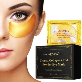 ALIVER 24K Gold Collagen Eye Masks, Moisturizing Golden Eye Mask,Eye Gel Under Eye Treatment Women &Men, Comfort Skin Care Firming Hydrating - Specification: Eye Masks(25 Pairs) *1