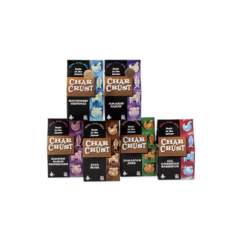 Char Crust Dry-Rub Seasoning Pack, Spicy Assortment, 4 Ounce (Pack