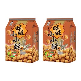 Want Want Golden Rice Crackers 2 Pack – Scallion Chicken & Original Flavor, 180g Bags with 7 Mini Packs Each 旺旺小小酥（原味和葱香雞肉味） (2 Pack, Original and Scallion Chicken Flavors)