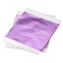 sourcing map Peach Purple Leaf Papers Gold Leaf Foil Sheet 5.5 x 5.5inch for Art Decoration, Sculptures, Pack of 100