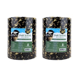 Evergreen Farm and Garden Birdseed Cylinders with Hole - Bird Seed for Outside Wild Birds (Large Cylinder, Four Seasons Flight 2pc)