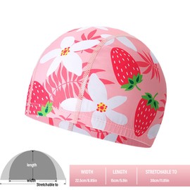 CULEO Swimming Caps,2pcs swimming hat kids,fabric swimming cap kids,girls swimming cap,Swimming caps are suitable for girls aged 2-8 (2 pieces)