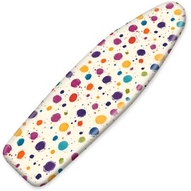 BVBOX Ironing Board Cover, Standard Size Iron Board Covers with Heavy Duty Adjustable Elastic Edges, Heatproof Ironing Board Covers for Smooth Ironing(Water Drops, 15"x54")