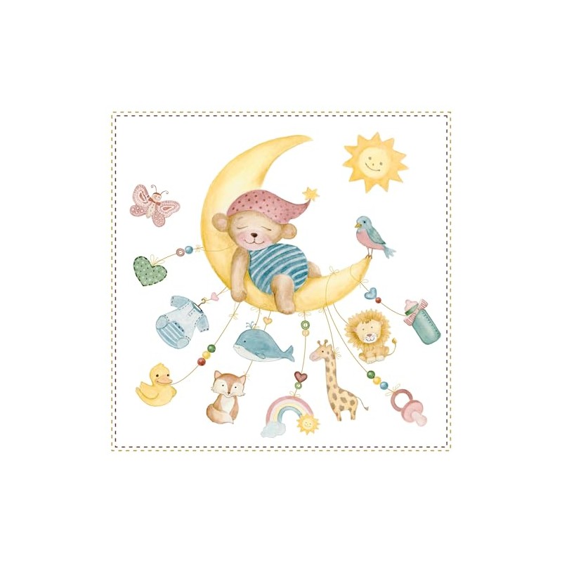 Sleepy Teddy Bear Napkin (Pack of 20)