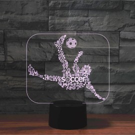 SUPERHONGJIHAO Night Light for Kids 3D Play Football Led Lamp with Remote Control 16 Color Changing Xmas Birthday Gift for Child