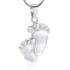 Baby Footprint Cremation Urn Necklace for Ashes Stainless Steel Mini